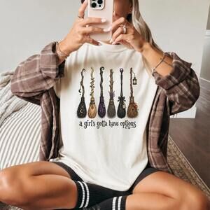 Halloween Witch Shirt Women Graphic Tee Broomstick  Clothing
